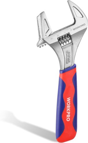 WORKPRO 2 az 1-ben Állítható Villáskulcs és Csőfogó - 42 mm-ig Nyitható, Króm-Vanádium Acél, Csúszásmentes Markolattal, 20 cm