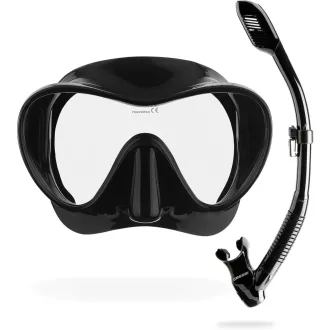   Cressi F1 Frameless Búvármaszk + Snorkel Szett Uniszex Merüléshez - Black, Combo Set