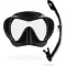 Cressi F1 Frameless Búvármaszk + Snorkel Szett Uniszex Merüléshez - Black, Combo Set