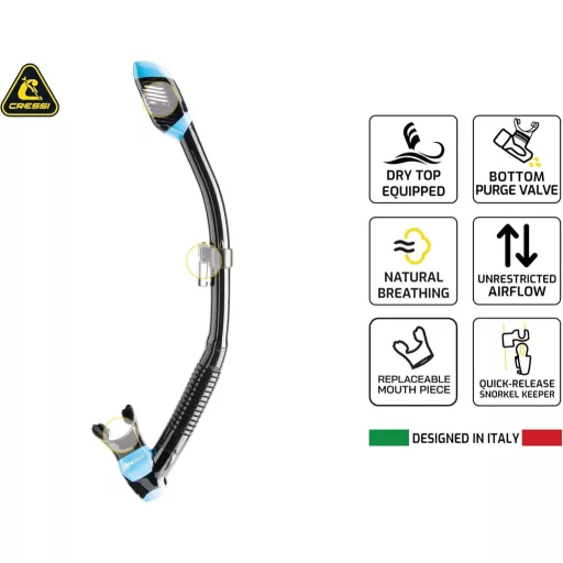 Cressi F1 Frameless Búvármaszk + Snorkel Szett Uniszex Merüléshez - Black, Combo Set