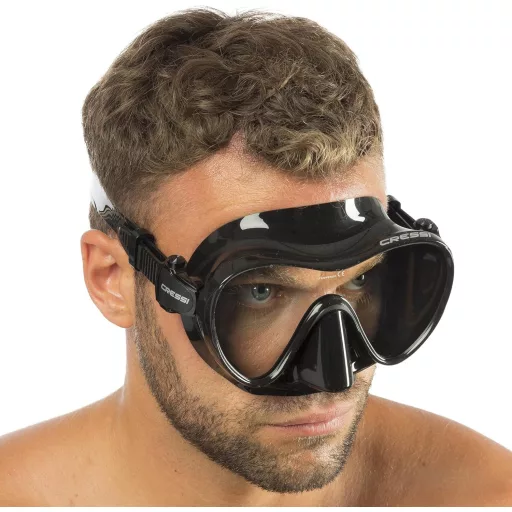 Cressi F1 Frameless Búvármaszk + Snorkel Szett Uniszex Merüléshez - Black, Combo Set