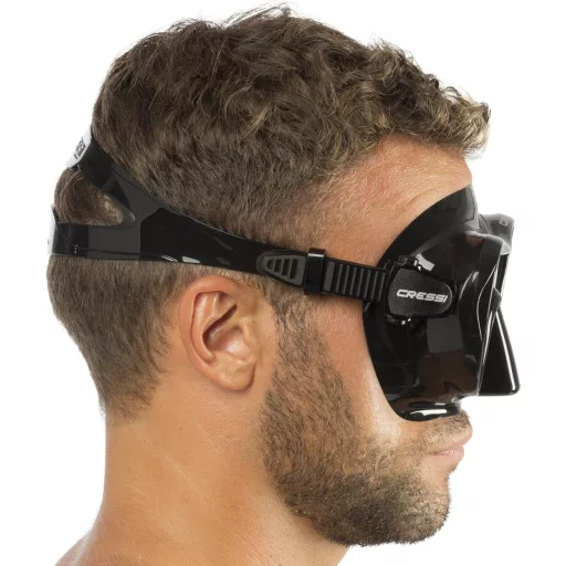 Cressi F1 Frameless Búvármaszk + Snorkel Szett Uniszex Merüléshez - Black, Combo Set
