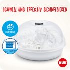 NUK Micro Express Plus Mikrohullámú Cumisüveg Sterilizáló - Gyors Fertőtlenítés 5 Percen Belül, Fehér, 570g, Babáknak