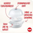 NUK Micro Express Plus Mikrohullámú Cumisüveg Sterilizáló - Gyors Fertőtlenítés 5 Percen Belül, Fehér, 570g, Babáknak