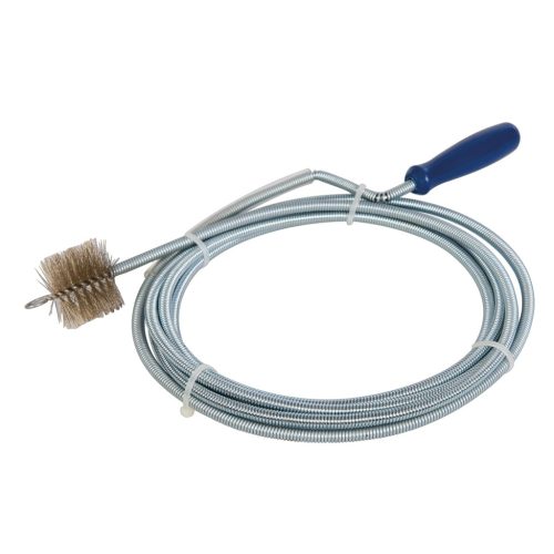 Spirală de curățat țevi Silverline, 3 metri, cu perie, 33 mm, argintie, pentru chiuvete și țevi de canalizare menajere.
