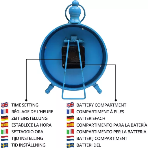 Belle Vous Ceas de masă vintage 23x15cm, cu alarmă analogică silențioasă, în stil antic.