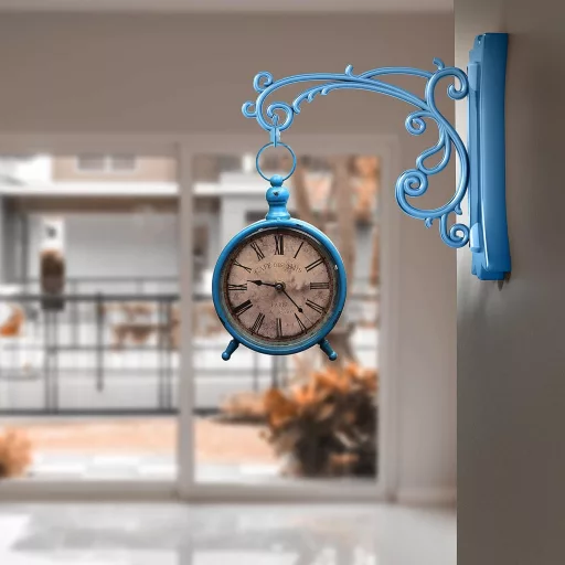 Belle Vous Ceas de masă vintage 23x15cm, cu alarmă analogică silențioasă, în stil antic.