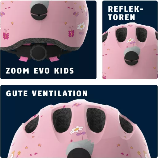 ABUS Smiley 2.0 gyerek kerékpáros sisak lányoknak és fiúknak - M (50 - 55 cm), Rose Princess