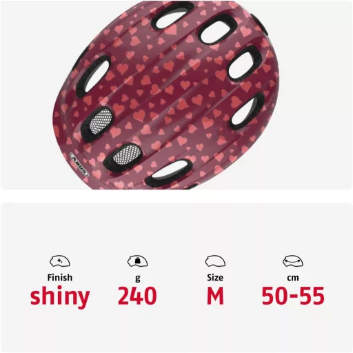 ABUS Smiley 2.0 gyerek kerékpáros sisak lányoknak és fiúknak - M (50 - 55 cm), Rose Princess