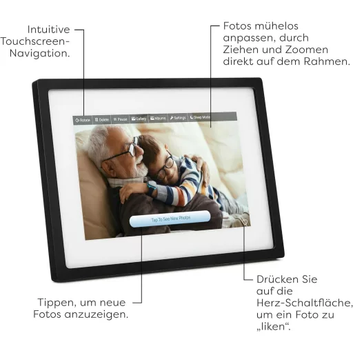 Ramă foto digitală WiFi Skylight Frame 10" - Ecran tactil, trimitere foto prin e-mail sau aplicație, stocare în cloud, ideală pentru cadou