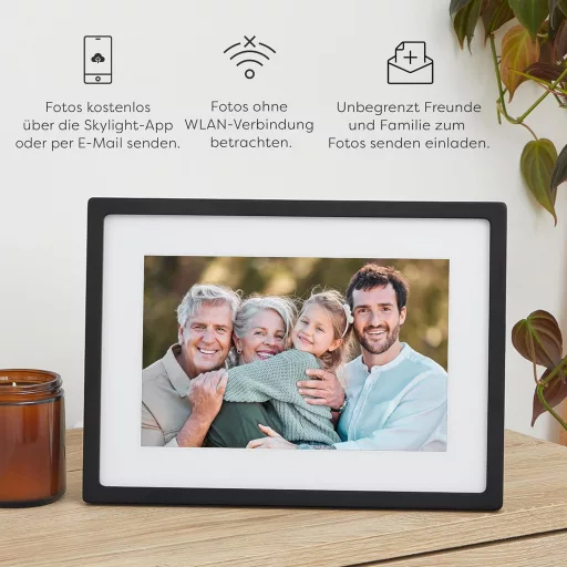 Skylight Frame 10" WiFi Digitálny Fotorámik – Dotykový Displej, Posielanie Fotiek e-mailom alebo cez Aplikáciu, Cloudové Úložisko, Ideálny ako Darček