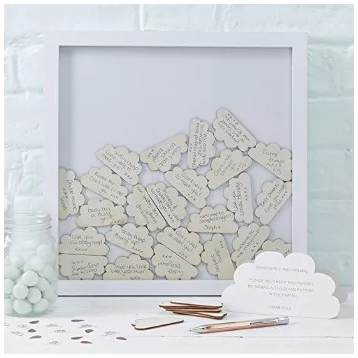 Ginger Ray Fehér Vendégkönyv Babaváró Felhős Papír 30 Lap