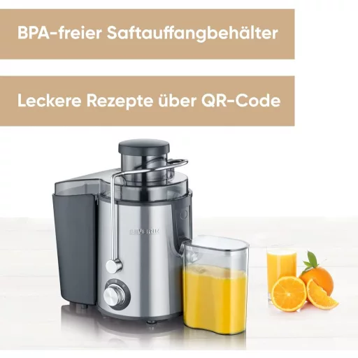 Severin ES 3566 rozsdamentes acél gyümölcsprés fekete