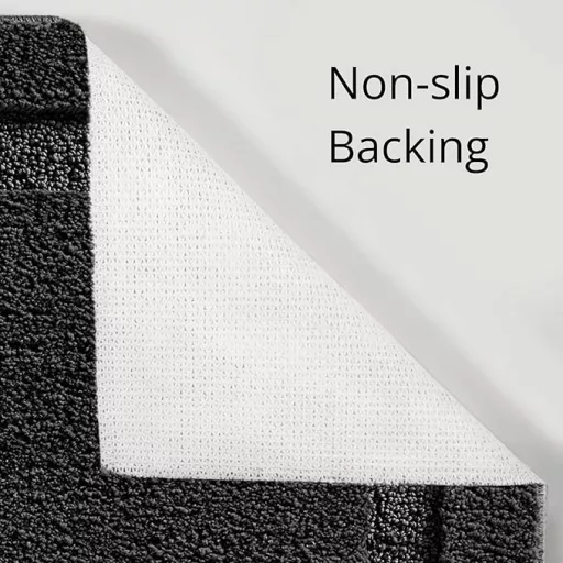 mDesign 3-dielna sada kúpeľňových predložiek - protišmykové, savé kúpeľňové predložky, čierne