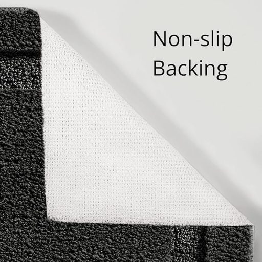 mDesign 3 részes fürdőszobai szőnyeg szett - csúszásmentes, vízfelvevő fürdőszobai kilépő fekete