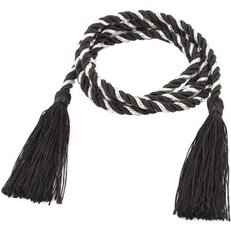   Függönytartó kötél, ablakfüggöny rögzítő, díszítés irodába, otthonba, 127cm, fekete. Újracsomagolt termék