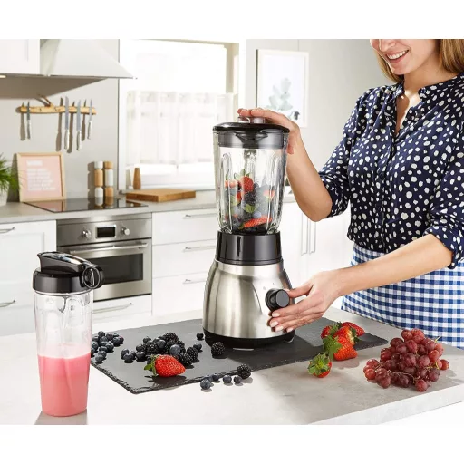 Russell Hobbs 2 az 1-ben Turmixgép Üveg Tartállyal, Hordozható Pohárral és 0.8 LE Motorral