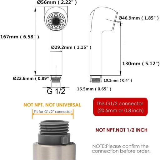 Beelee F103-SP Cap de duș G1/2 Accesoriu robinet bucătărie Duș de mână Nichel