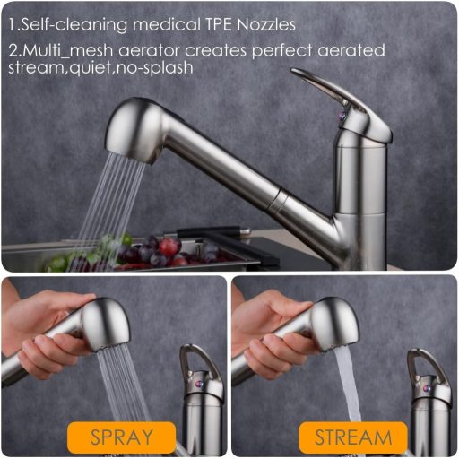 Beelee F103-SP Zuhanyfej G1/2 Konyhai Csaptelep Kiegészítő Kézi Zuhany Nikkel