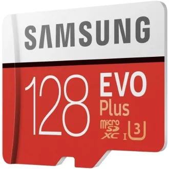   Samsung EVO Plus Micro SDXC 128GB memóriakártya 100MB/s Class 10 U3 SD adapterrel