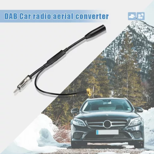Antenă radio auto DAB+ Eightwood cu cablu prelungitor de 300cm RG174