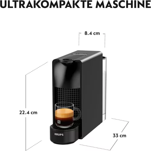 Nespresso Essenza Mini kapszulás kávéfőző, 1260W, fekete, 0.6L