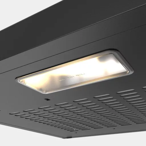 CIARRA 6903 Fekete Páraelszívó 60 cm - Konyhai Elszívó 3 Sebességgel, LED Világítással, Fém Zsírszűrővel, 220 m³/h Teljesítmény - 2-Black