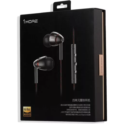 Căști 1More Dual Driver - Căști In-Ear ușoare, cu driver dual, bas profund, microfon încorporat, 18,5g
