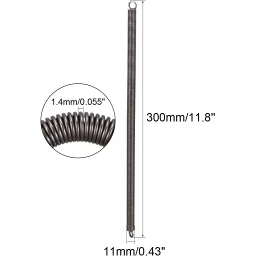 uxcell 2db Feszítőrugó 1,4mm Drót, 11mm Külső Átmérő, 300mm Hossz Acél