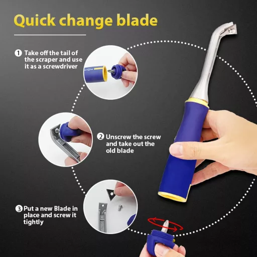 MANUFORE 1 Inch Háromszög Pengés Festékkaparó Acél Festék Ragasztó Eltávolítóhoz