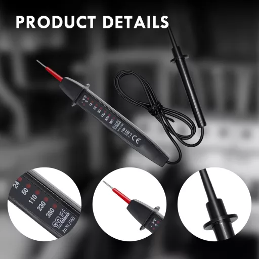 Tester de tensiune bipolar CCLIFE 6-380V AC/DC cu afișaj LED și testare de fază