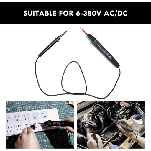 Tester de tensiune bipolar CCLIFE 6-380V AC/DC cu afișaj LED și testare de fază