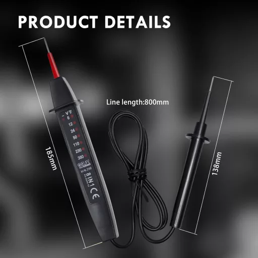 Tester de tensiune bipolar CCLIFE 6-380V AC/DC cu afișaj LED și testare de fază