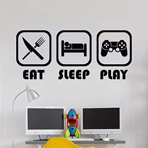 Falmatrica, Vízálló, Egyszer Használatos, Matt Wall4Stickers® Eat Sleep Play Gyermekszoba
