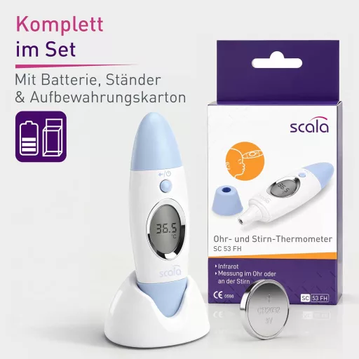 Scala SC 53 FH Fülhőmérő és Halántékhőmérő Infravörös Hőmérő