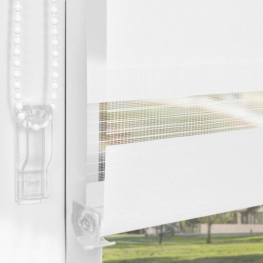OUBO Dupla Roló Fehér Sötétítő Roló Fúrás Nélkül Csiptetős Rögzítéssel Ablakra Ajtóra Oldalsó Húzóval