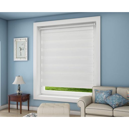 OUBO Dupla Roló Fehér Sötétítő Roló Fúrás Nélkül Csiptetős Rögzítéssel Ablakra Ajtóra Oldalsó Húzóval