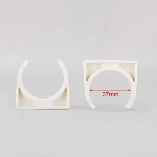 10 db csőtartó klip, U alakú PVC, fehér színű, ipari stílusú