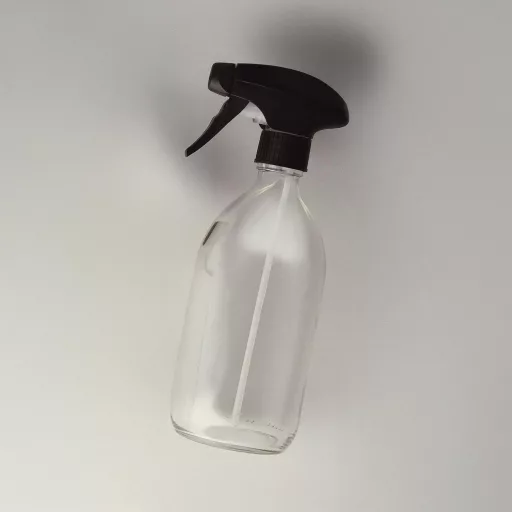 Kuishi Átlátszó Üveg Permetező Palack Fekete Pumpával 500ml Tartós Spray Flakon Tisztításhoz Növényápoláshoz