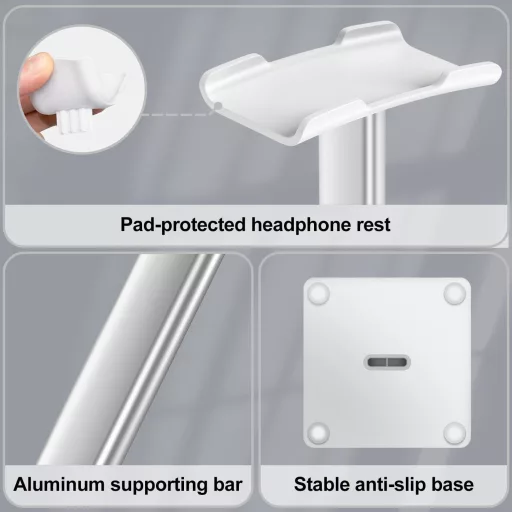 New Bee Univerzális Fejhallgató Tartó Alumínium - Gaming Headset és Over-Ear Fülhallgatóhoz