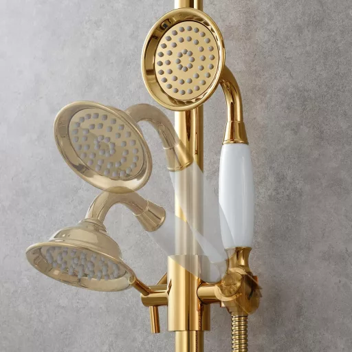 CIENCIA Zuhanysín 66 cm Titán Arany Fali Zuhanysín Kézizuhanyhoz