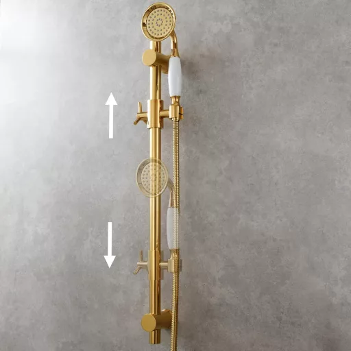 CIENCIA Zuhanysín 66 cm Titán Arany Fali Zuhanysín Kézizuhanyhoz