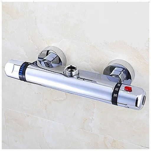 Baterie de duș termostatică Vinteky 1/2" - Robinet mixer de perete din alamă, certificat CE, până la 500 kPa presiune, cu funcție de economisire a apei