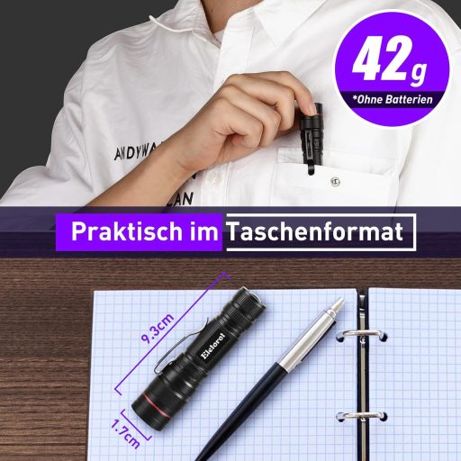 Eletorot UV LED Zseblámpa Fekete Fény Alumínium Házban