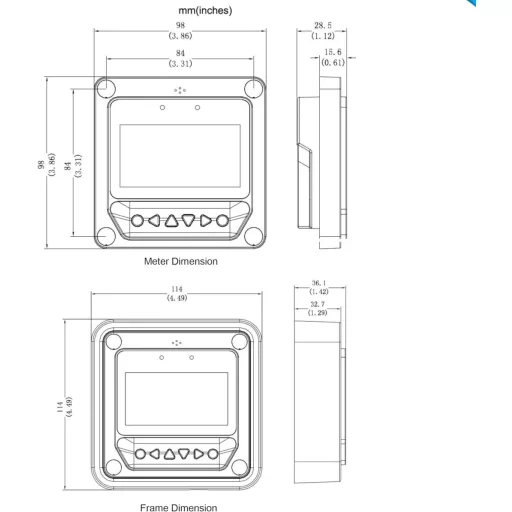 EPEVER MT50 LCD kijelző távirányító MPPT napelemes szabályozóhoz Tracer-BN