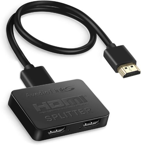Splitter HDMI 1 intrare 2 ieșiri cu rezoluție 4K, cablu de 1.2 metri - Pentru utilizarea simultană a două monitoare, cu funcție de oglindire