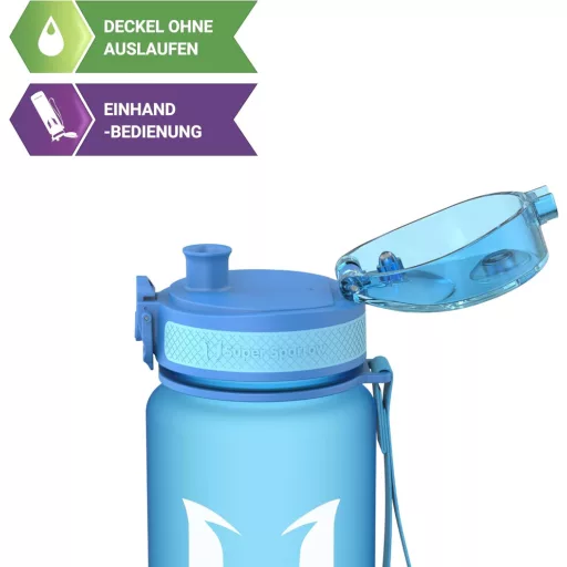 Super Sparrow Tritan Ivópalack 350-1000ml BPA-mentes Sportpalack Kerékpár Fitness Szabadidő - 1,000 ml, Blue (Sea Blue)