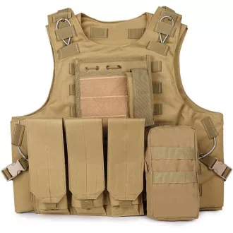   Taktická vesta QMFIVE MOLLE RRV s vreckami na airsoft, poľovačku a výcvik