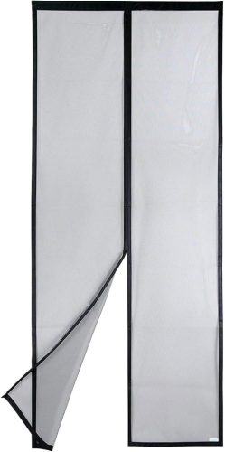 Apalus Mágneses Szúnyogháló Ajtóra 90x210 cm - Macskabiztos, Erős Mágnesekkel, Tartós Hálós Rovarháló Erkélyajtóra, Fekete
