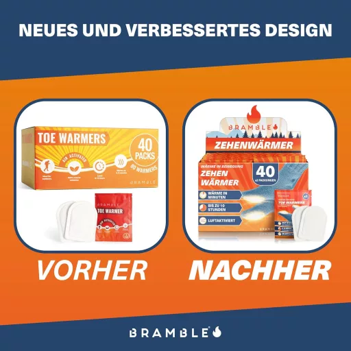 Bramble 40 Pár Prémium Lábmelegítő - Ragasztós Ujjmelegítő Párna 8-10 Óra Hővel